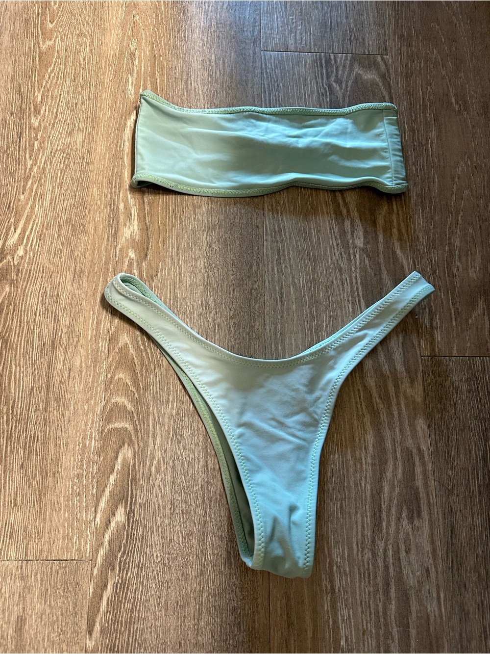 White Fox Boutique Mint Green Bandeau Bikini Set